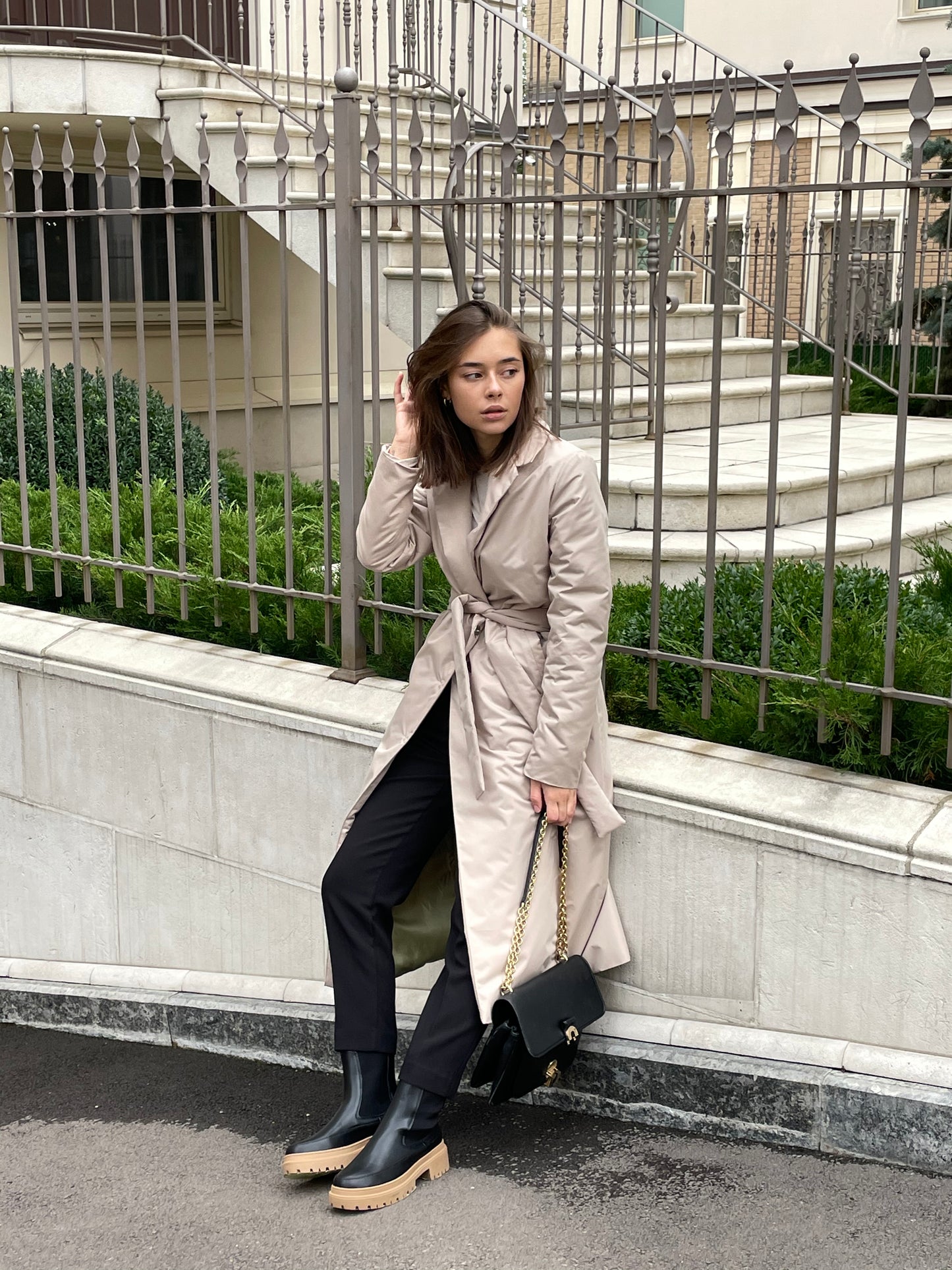 Пальто Slim Beige